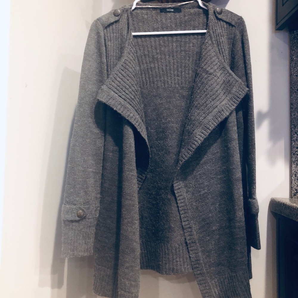 George. Space Gray Cardigan, with a belt